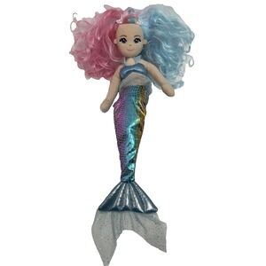 Mermaid Sea World Plush Sparkles Mariana the Pink Blue Aquatica Water Park 17"